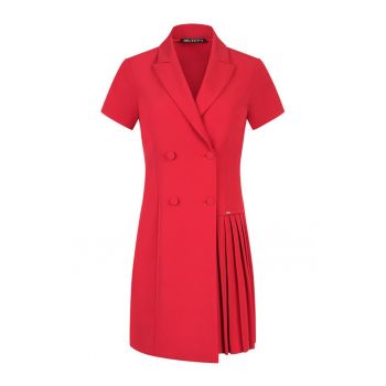 Rochie petrecuta cu doua randuri de nasturi si pliseuri - XL