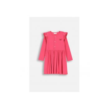 Rochie striata cu maneca lunga si patch