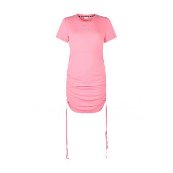 Rochie-tricou din amestec de bambus cu fronseuri laterale