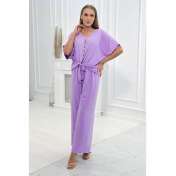 Set de bluza cu nod frontal si pantaloni -