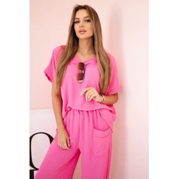 Set de bluza si pantaloni cu buzunare -