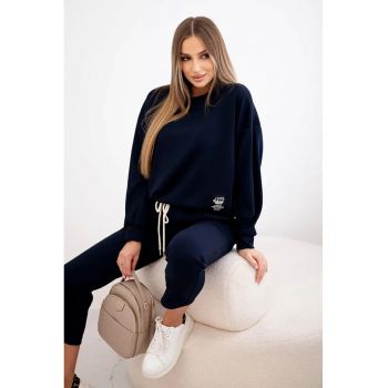 Set de bluza si pantaloni cu snur -