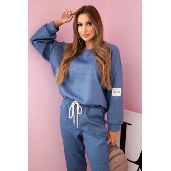 Set de bluza si pantaloni cu snur -