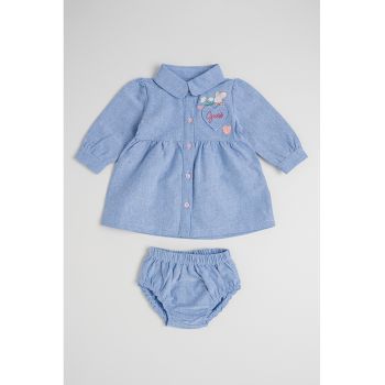 Set de rochie-camasa din bumbac si chiloti