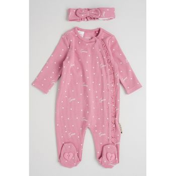 Set de salopeta cu botosei si bentita - 2 piese