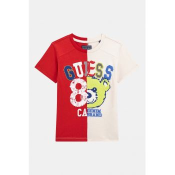 Tricou cu model in doua tonuri si logo