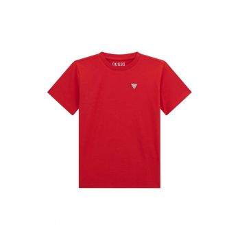 Tricou din bumbac cu decolteu la baza gatului