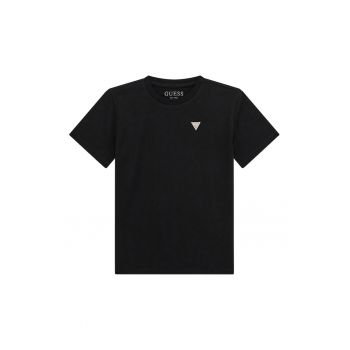 Tricou din bumbac cu decolteu la baza gatului