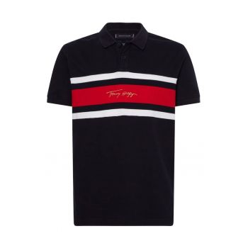 Tricou polo regular fit cu detaliu logo