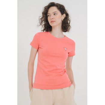 Tricou slim fit cu logo ieftin