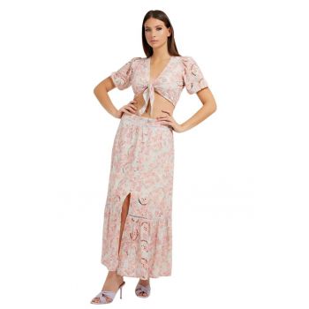 Bluza crop cu broderie