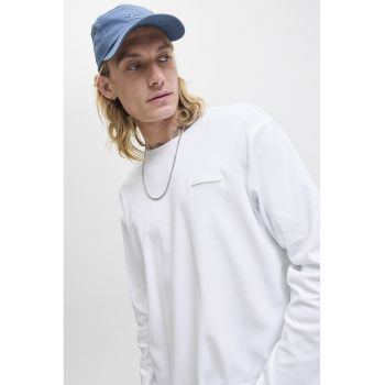 Bluza de bumbac cu decolteu la baza gatului