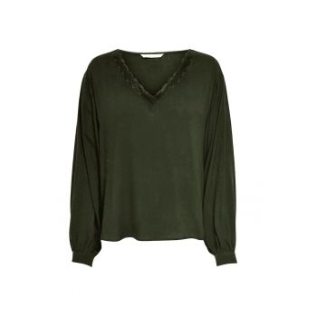 Bluza de dama  Jasmine cu decolteu in V - kaki - S -
