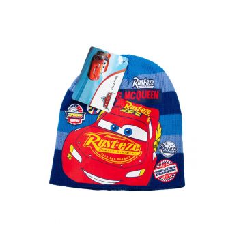 Caciula copii  McQueen - albastra - 52 cm - material acrilic - protectie impotriva frigului
