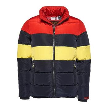 Geaca de iarna cu puf si design colorblock