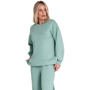 Hanorac dama  bumbac/elastan - croi lejer - verde menta -