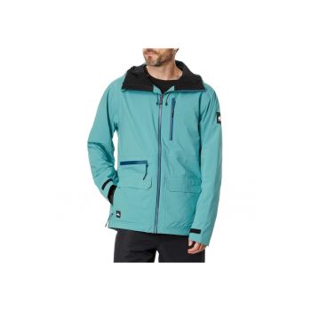 Jacheta sportiva pentru barbati  S. Carlson Stretch Quest - impermeabila - cu gluga - albastra - poliester