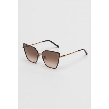 Ochelari de soare cat-eye cu rama metalica