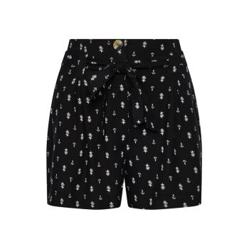 Pantaloni scurti cu imprimeu si snur de ajustare
