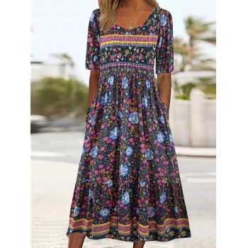 Rochie cu flori, de dama, Floria, marimea XXXL - 4