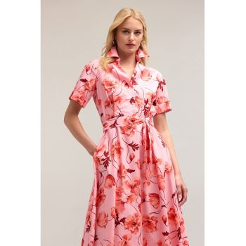 Rochie evazata cu design floral