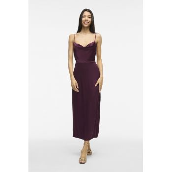 Rochie maxi cu aspect satinat