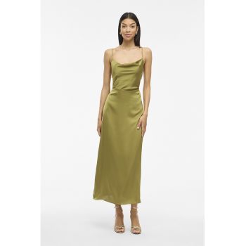 Rochie maxi cu aspect satinat