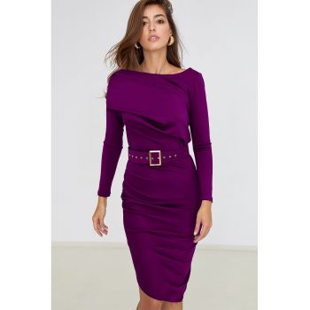 Rochie midi evazata cu o curea Classy