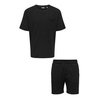 Set de tricou din amestec de bumbac si pantaloni scurti