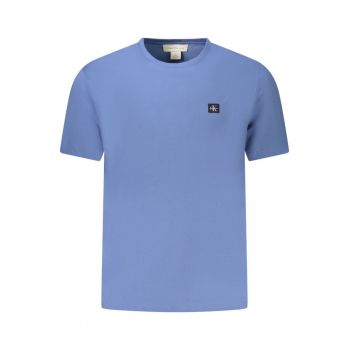 Tricou barbati - cu logo - din bumbac - Regular fit - Azur -