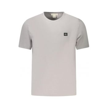 Tricou barbati - cu logo - din bumbac - Regular fit - Gri -