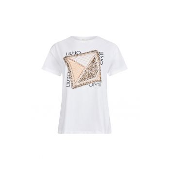 Tricou cu imprimeu floral si detaliu innodat
