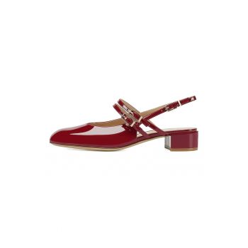 Balerini de piele cu aspect lacuit