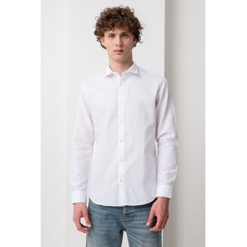 Camasa slim-fit cu model uni