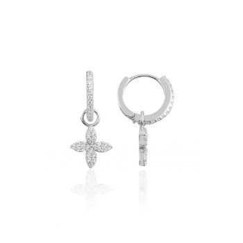 Cercei de argint 925 cu element in forma de floare