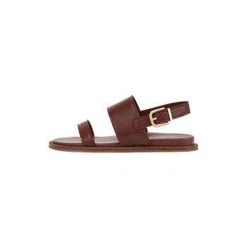 Sandale de piele cu talpa plata