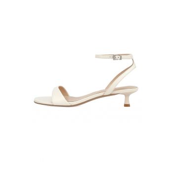 Sandale de piele cu toc kitten