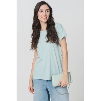 Tricou lejer cu logo discret Lesley