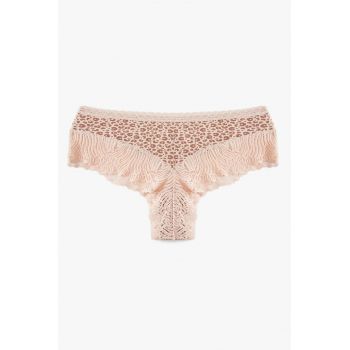 Chiloti cu animal print si garnituri din dantela
