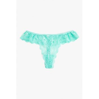 Chiloti tanga cu model floral