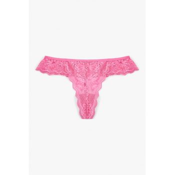Chiloti tanga cu model floral