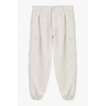 Pantaloni cargo din amestec de modal