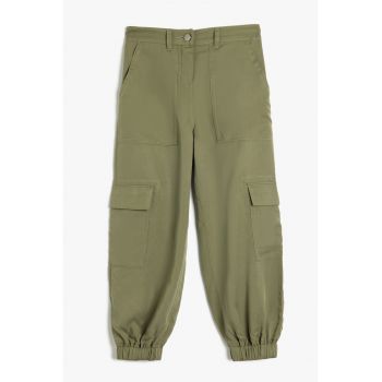Pantaloni cargo din lyocell