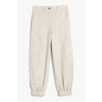 Pantaloni cargo din lyocell
