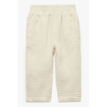 Pantaloni din bumbac cu talie elastica