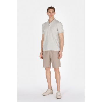 Pantaloni scurti din amestec de in cu talie ajustabila