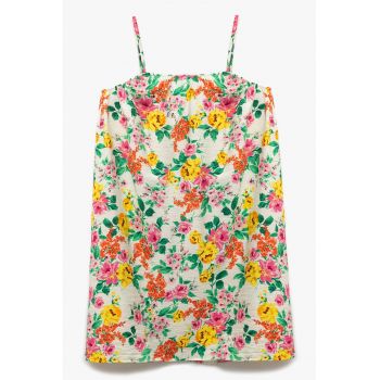 Rochie fara maneci cu model floral
