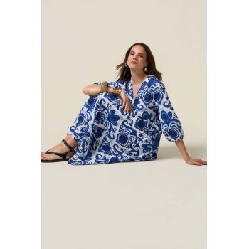Rochie midi cu model si decolteu in V