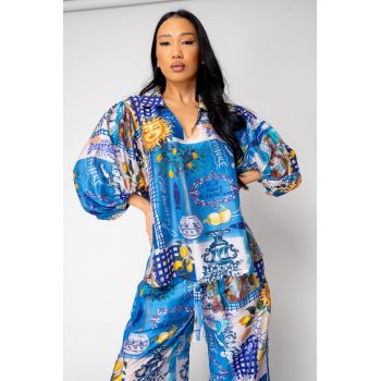 Set Capri bluza si pantalon lung print lamai 15973