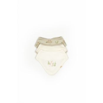 Set de 3 bavete pentru nou nascut, 100 bumbac organic, Rabbit, BabyCosy